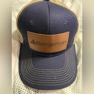 PORT AUTHORITY Navy-Tan BERGEMAN Group Trucker Cap